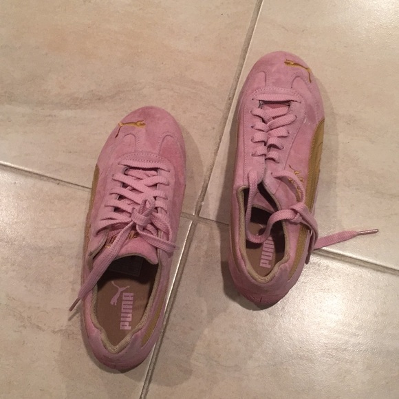 pink and gold puma sneakers